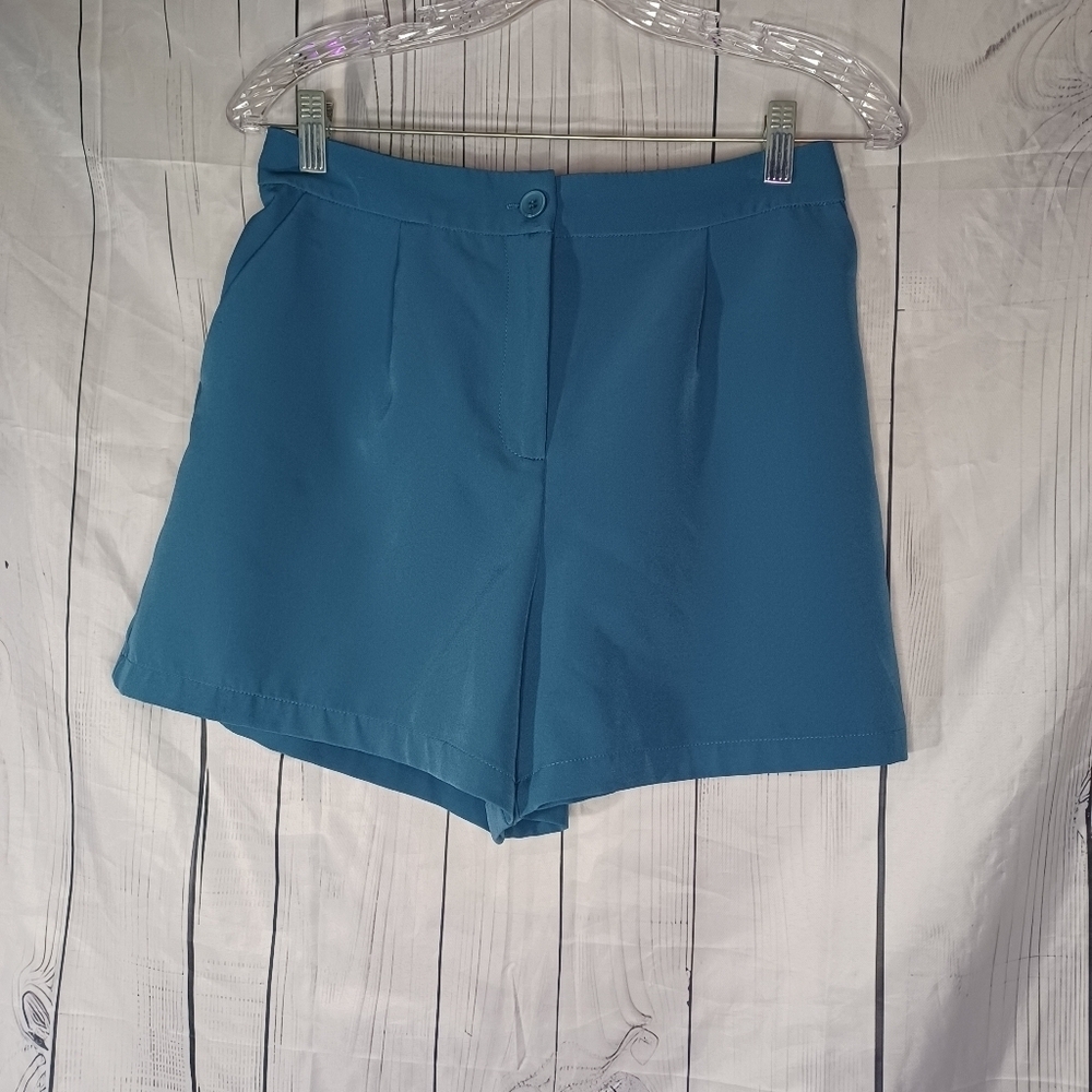 Sincerely Jules High Rise Preppy  Academia Coastal Pleated Blue Shorts